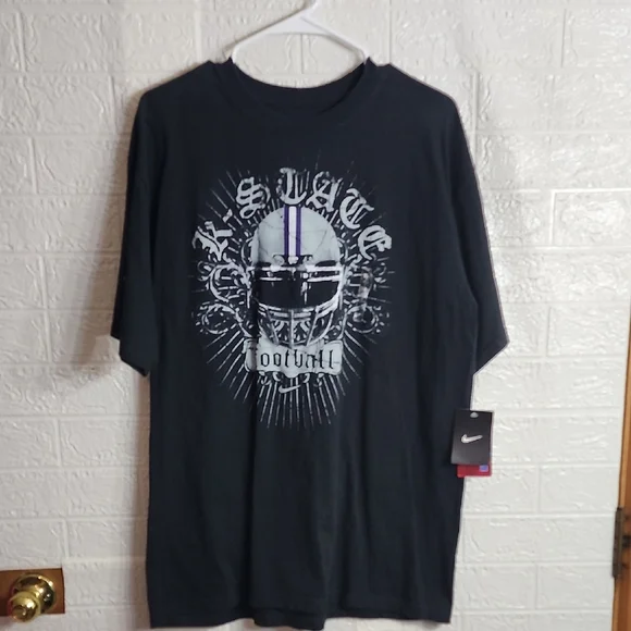 Nike Dark Gray Football Graphic Men's Tee K STATE FOOTBALL - Picture 1 of 7